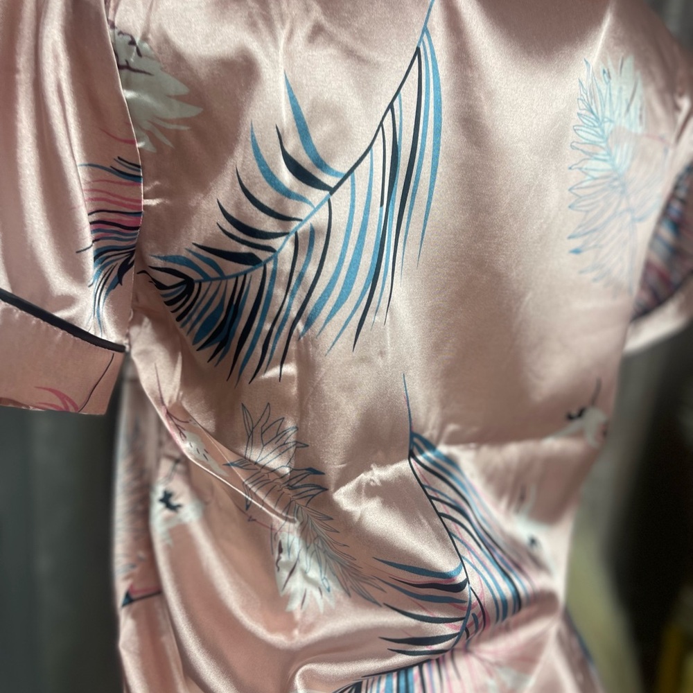 Pink Floral Satin Top